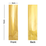 3x12cm Multi-Color Open Top Vacuum Heat Seal Pouches Glossy Aluminium Mylar Flat Package Bag