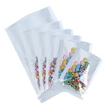 Glossy White One Side Clear plastic Bags Reusable Flat Heat Sealable Various Size Pouches With Open Top