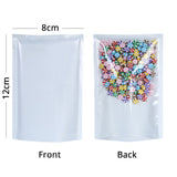 Glossy White One Side Clear plastic Bags Reusable Flat Heat Sealable Various Size Pouches With Open Top