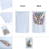 Glossy White One Side Clear plastic Bags Reusable Flat Heat Sealable Various Size Pouches With Open Top