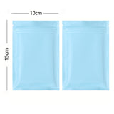 Flat Bottom Matte Blue Mylar Bags Resealable Various Size Heat Seal Aluminum Foil Zip Lock Pouches With Tear Notch