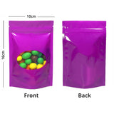 Custom Printed: Glossy Sealed Bag With Oval Clear Window Metallic Foil Mylar Stand Up Household Storage Zip Lock Pouch