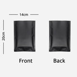 Matte Black Flat Open Top Heat Sealing Snacks Pack Pouches Various Sizes Vacuum Smell Proof Mylar Bags