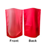 Stand Up One Side Frosted Transparent Mylar Bags Eco-friendly Heat Sealable Aluminum Foil Matte Red Pouches Snack Nut Bag