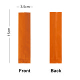 100pcs Matte Orange Long Strip Coffee Beans Milk Powder Packaging Bags Aluminum Foil Small Heat Sealed Pouches Storage Plastic