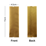 100pcs Matte Gold Aluminum Foil Flat Pouches Various Sizes Open Top Bag Long Size Coffee Printed Heat Seal Mylar Packing Bags