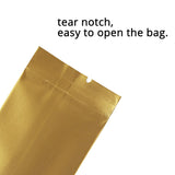 100pcs Matte Gold Aluminum Foil Flat Pouches Various Sizes Open Top Bag Long Size Coffee Printed Heat Seal Mylar Packing Bags