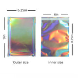 100PCS Holographic Silver Aluminum Foil Self-Sealing Plastic Pouches Open Top Flat Glossy Adhesive Courier Toy Packaging Bags