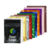 500pcs 6x9cm Custom Logo Ziplock Pouch Smell Proof Food Packaging Flat Reclosable Aluminum Foil Customized Zipper Bag