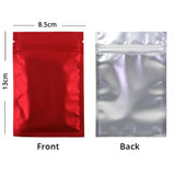 8.5x13cm Aluminum Foil One Side Clear Ziplock Pouch Colorful Open Top Zipper 100PCS Flat Heat Seal Matte Mylar Packaging Bags