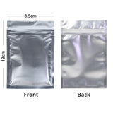 8.5x13cm Aluminum Foil One Side Clear Ziplock Pouch Colorful Open Top Zipper 100PCS Flat Heat Seal Matte Mylar Packaging Bags