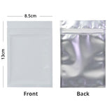 8.5x13cm Aluminum Foil One Side Clear Ziplock Pouch Colorful Open Top Zipper 100PCS Flat Heat Seal Matte Mylar Packaging Bags