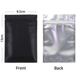 8.5x13cm Aluminum Foil One Side Clear Ziplock Pouch Colorful Open Top Zipper 100PCS Flat Heat Seal Matte Mylar Packaging Bags