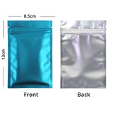 8.5x13cm Aluminum Foil One Side Clear Ziplock Pouch Colorful Open Top Zipper 100PCS Flat Heat Seal Matte Mylar Packaging Bags