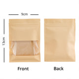 100pcs Matte Heat Seal Ziplock Mylar Packaging Bags Resealable Kraft Paper Flat Pouches with Tear Notch Clear Window