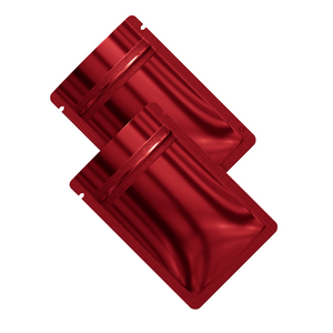 Flat Bottom Ziplock Pouch-red