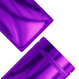 Glossy Purple Aluminum Foil Coffee Bean Snack Pouches Reusable Round Corner Heat Seal Flat Bottom Zipper Lock Mylar Bags