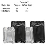 8.5x13cm 10x15cm Glossy Black Flat Bottom Heat Seal Smell Proof Small Mylar Bags Aluminum Foil Food Snack Coffee Bean Zipper Lock Pouches