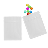 7.5x10cm Glossy White Flat Bottom Mylay Package Bags Water Proof Round Corner Heat Sealing Aluminum Foil Zip Lock Pouches