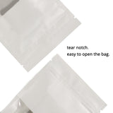 100pcs Matte White Flat Paper Zip Lock Storage Pouches Reusable Tear Notch Heat Sealable Mylar Packaging Bags With Clear Window