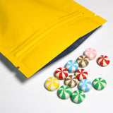 Right Angle Flat Bottom Aluminum Foil Mylar Bags Smell Proof Heat Sealing Matte Yellow Zip Lock Pouches Snack Candy Package