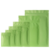 Aluminum Foil Flat Bottom Matte Green Mylar Bags Resealable Heat Sealing Zip Lock Pouches with Tear Notch