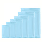 Flat Bottom Matte Blue Mylar Bags Resealable Various Size Heat Seal Aluminum Foil Zip Lock Pouches With Tear Notch