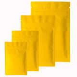 Right Angle Flat Bottom Aluminum Foil Mylar Bags Smell Proof Heat Sealing Matte Yellow Zip Lock Pouches Snack Candy Package