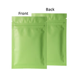 Aluminum Foil Flat Bottom Matte Green Mylar Bags Resealable Heat Sealing Zip Lock Pouches with Tear Notch