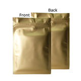 Matte Gold Aluminum Foil Heat Sealing Mylar Package Bags Flat Bottom Right Angle Zip Lock Pouches