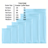 Flat Bottom Matte Blue Mylar Bags Resealable Various Size Heat Seal Aluminum Foil Zip Lock Pouches With Tear Notch