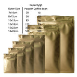 Matte Gold Aluminum Foil Heat Sealing Mylar Package Bags Flat Bottom Right Angle Zip Lock Pouches