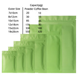 Aluminum Foil Flat Bottom Matte Green Mylar Bags Resealable Heat Sealing Zip Lock Pouches with Tear Notch