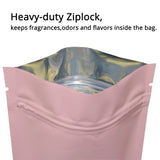 Aluminum Foil Various Size Matte Pink Mylar Bags Eco-friendly Smell Proof Heat Sealing Snack Ziplock Storage Pouches