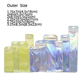 Various Size Clear Window Silver Holographic Zip Lock Pouch Smell Proof Resealable Product Packaging Ziplock Bag