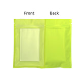 Custom Printed:7.5x13cm One Side Clear Matte Zip Lock Pouches Resealable Various Color Flat Plastic Packag e Bags with Frosted Window