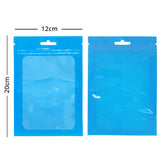 Glossy Blue Plastic Bag With Clear Window Resealable Waterproof Beauty Egg Zip Lock Pouches With Butterfly Hole