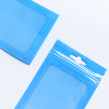 Glossy Blue Plastic Bag With Clear Window Resealable Waterproof Beauty Egg Zip Lock Pouches With Butterfly Hole