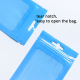 Glossy Blue Plastic Bag With Clear Window Resealable Waterproof Beauty Egg Zip Lock Pouches With Butterfly Hole