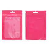 Resealable Glossy Purple Zip Lock Pouches Reusable Waterproof Smell Proof Flat Bottom Plastic Bag With Clear Window