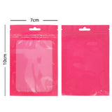 Resealable Glossy Purple Zip Lock Pouches Reusable Waterproof Smell Proof Flat Bottom Plastic Bag With Clear Window