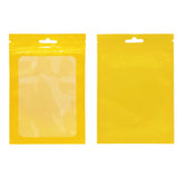 Glossy Yellow Flat Bottom Plastic Bag Eco-friendly Waterproof Zip Lock Pouches With Butterfly Hole