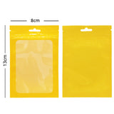 Glossy Yellow Flat Bottom Plastic Bag Eco-friendly Waterproof Zip Lock Pouches With Butterfly Hole