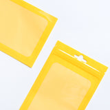 Glossy Yellow Flat Bottom Plastic Bag Eco-friendly Waterproof Zip Lock Pouches With Butterfly Hole