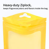 Glossy Yellow Flat Bottom Plastic Bag Eco-friendly Waterproof Zip Lock Pouches With Butterfly Hole