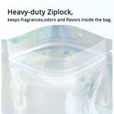 Aluminum Foil One Side Clear Heat Sealable Zip Lock Pouches Reusable Smell Proof Glossy Holographic Silver Flat Snack Mylar Bags