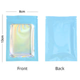 Reusable Myalr Package Bags Resealable Various Sizes Smell Proof Glossy Blue Flat Bottom Foil Heat Sealing Ziplock Pouches