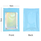 Reusable Myalr Package Bags Resealable Various Sizes Smell Proof Glossy Blue Flat Bottom Foil Heat Sealing Ziplock Pouches