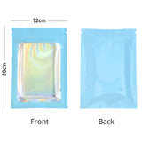 Reusable Myalr Package Bags Resealable Various Sizes Smell Proof Glossy Blue Flat Bottom Foil Heat Sealing Ziplock Pouches