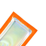 Eco-friendly Mylar Package Bags Besealable Waterproof Smell Proof Glossy Orange Flat Heat Seal Aluminum Foil Zip Lock Pouches